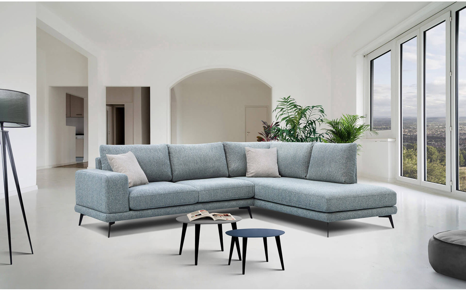 Outlet Ecksofa rechts 5-Sitzer MEDIOLANE