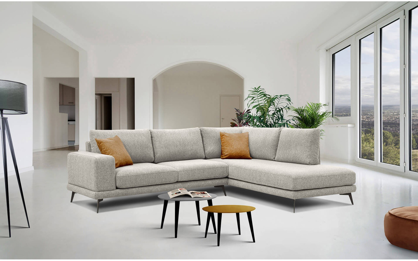 Outlet Ecksofa rechts 5-Sitzer MEDIOLANE
