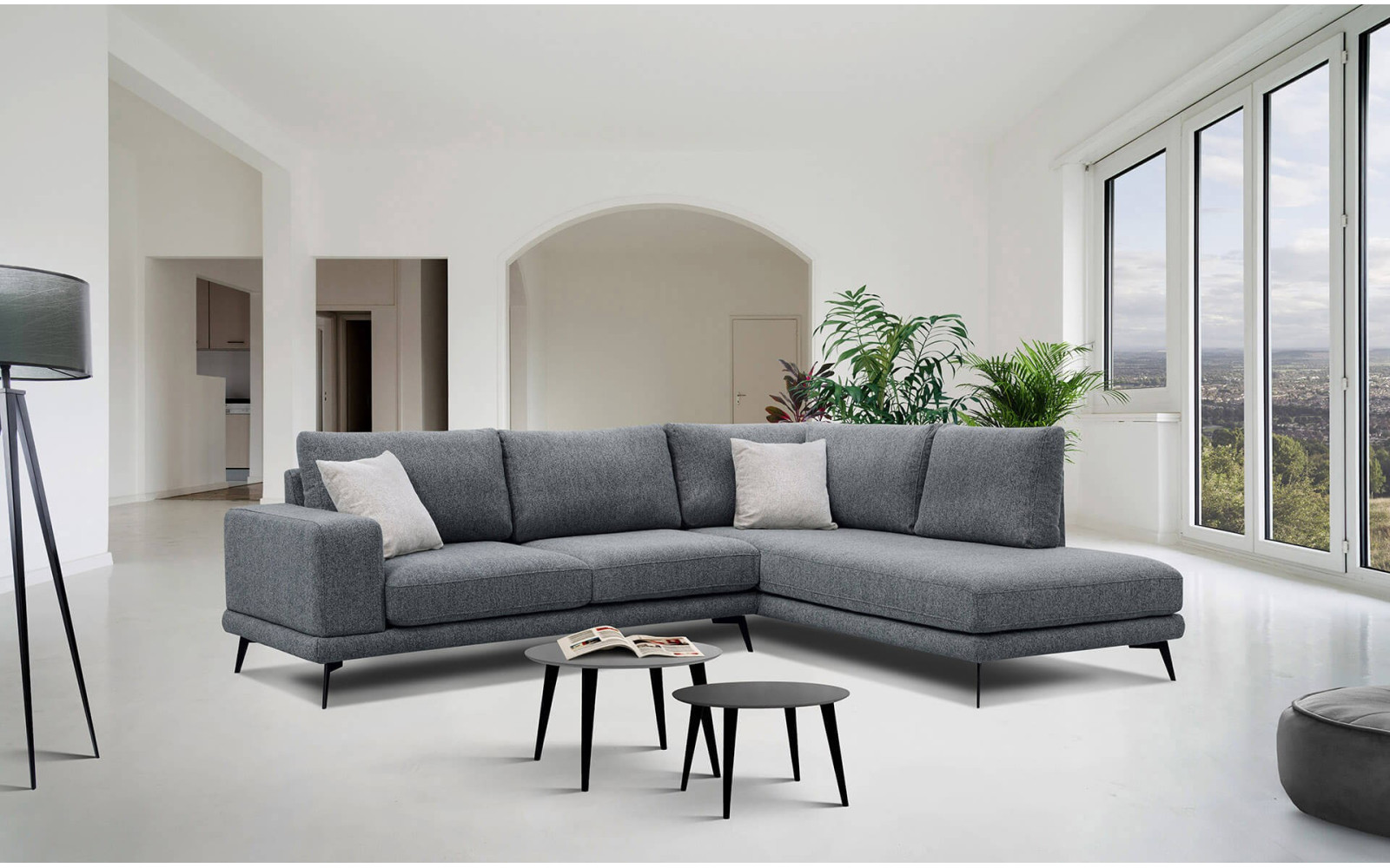 Outlet Ecksofa rechts 5-Sitzer MEDIOLANE