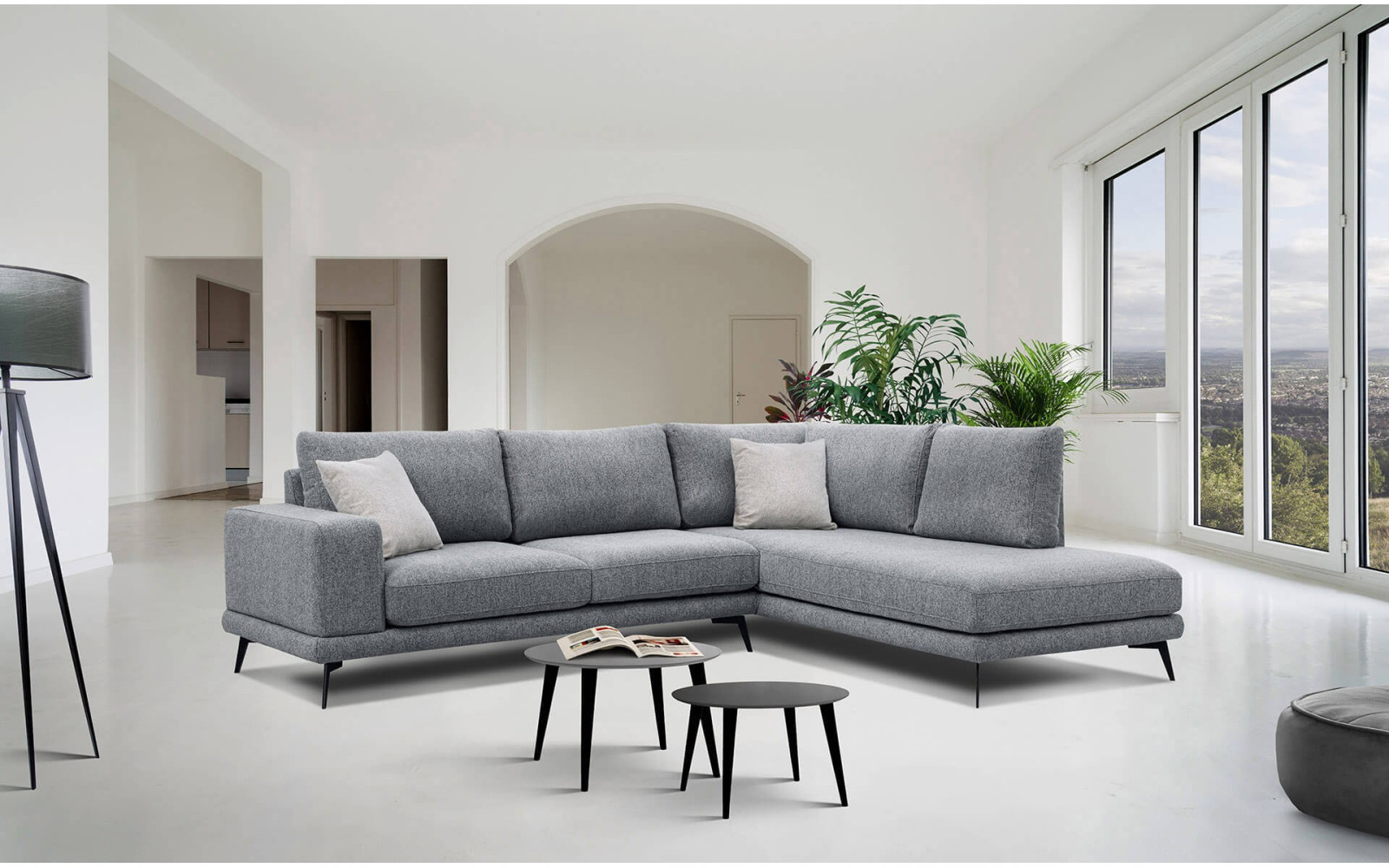 Outlet Ecksofa rechts 5-Sitzer MEDIOLANE