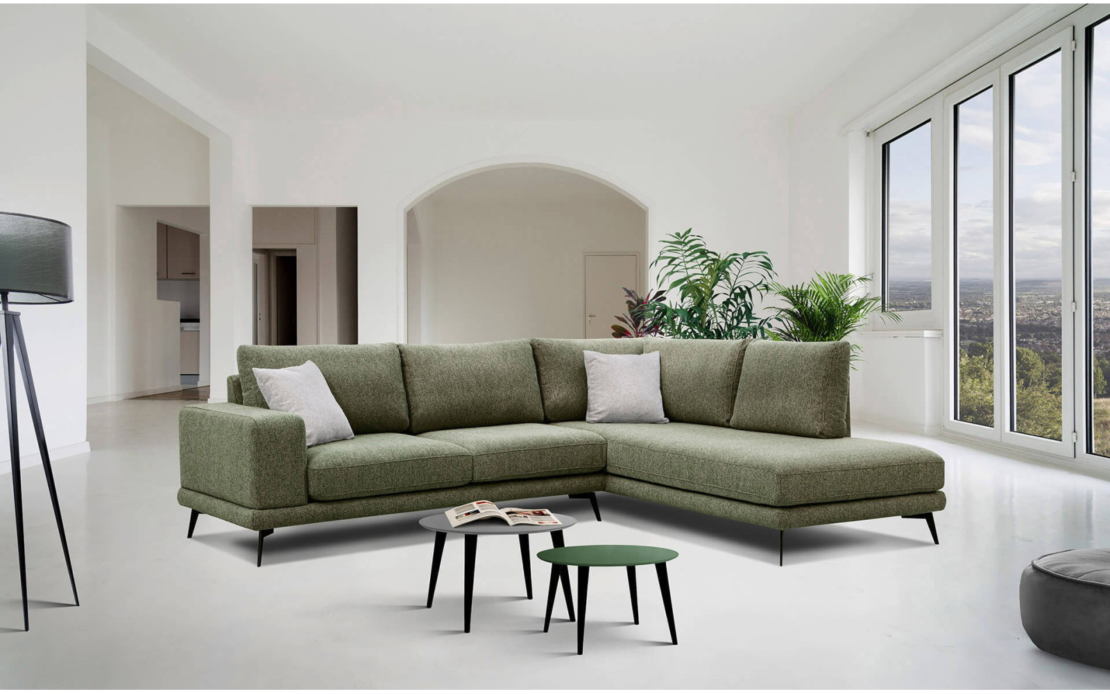 Outlet Ecksofa rechts 5-Sitzer MEDIOLANE