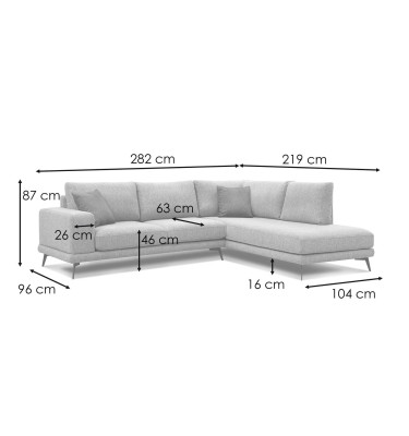 Outlet Ecksofa rechts 5-Sitzer MEDIOLANE